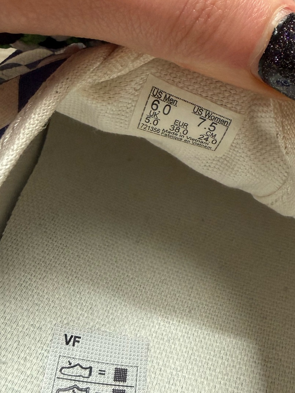 Vans Blue Checkerboard Shoes - Picture 3 of 4